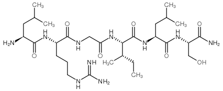 L-亮氨酰-L-精氨酰甘氨酰-L-异亮氨酰-L-亮氨酰-L-丝氨酰胺 结构式