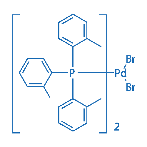 双(三-o-甲苯基膦)二溴化钯(II) 结构式