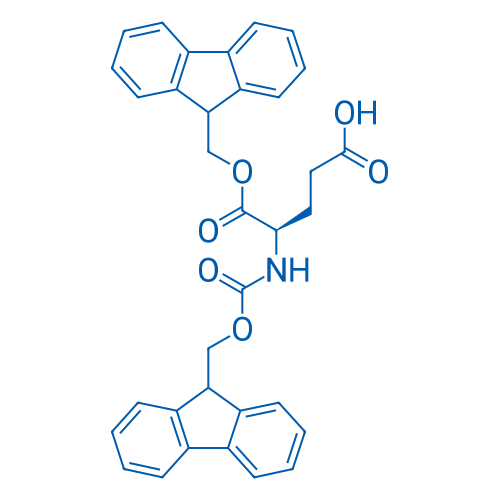 Fmoc-D-谷氨酸α-9-芴基甲基酯 结构式