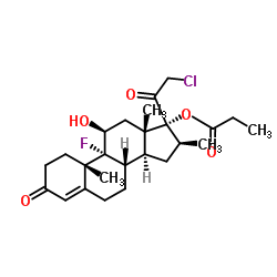 21-氯-9-氟-11β,17-二羟基-16β-甲基孕-4-烯-3,20-二酮17-丙酸酯 结构式