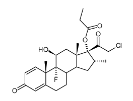 21-氯-9-氟-11β,17-二羟基-16α-甲基孕甾-1,4-二烯-3,20-二酮17-丙酸酯 结构式