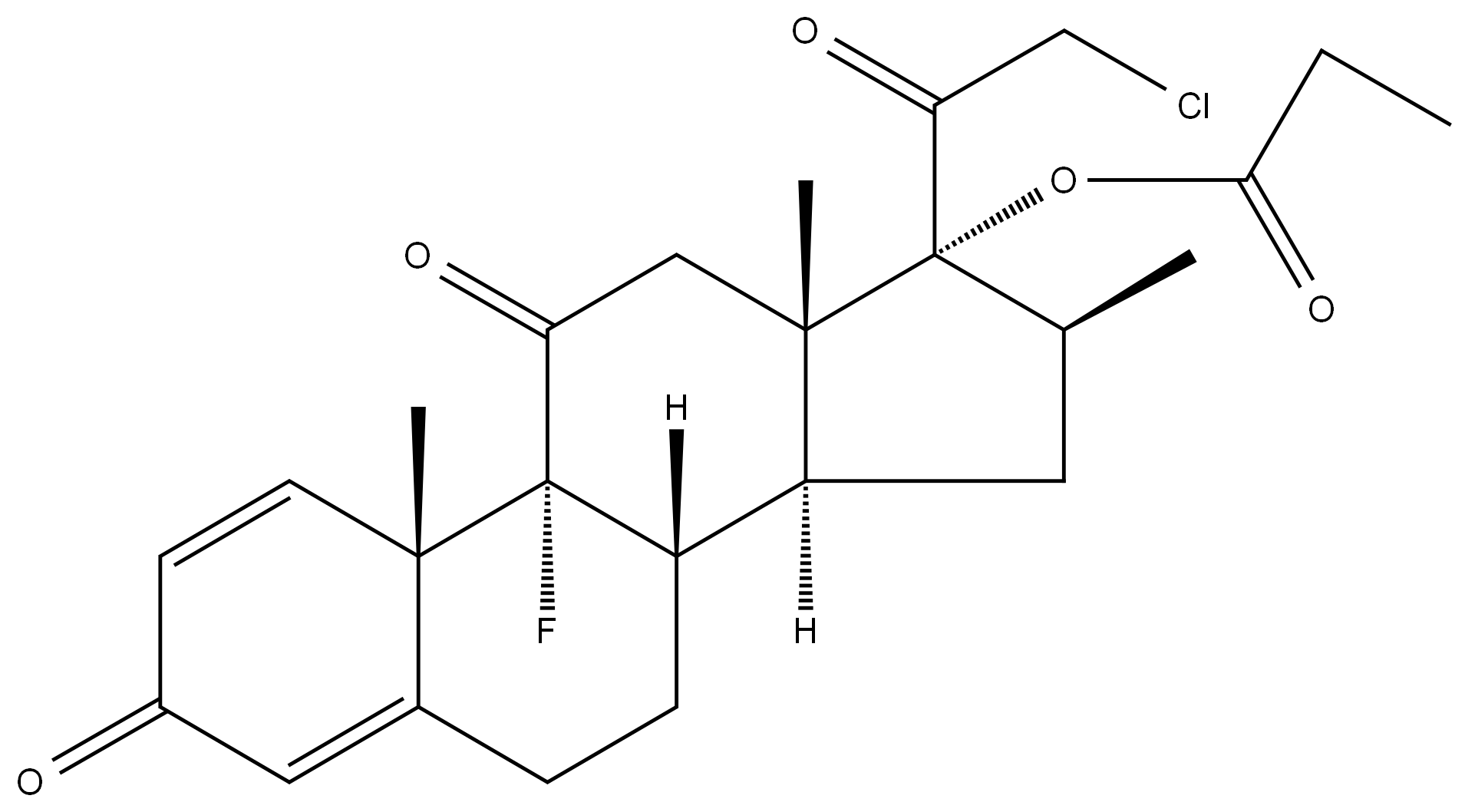 丙酸氯倍他松17-酯 结构式