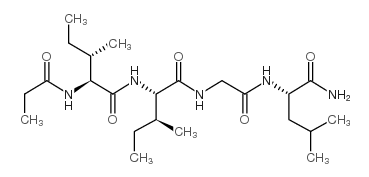 N-(1-氧代丙基)-L-异亮氨酰-L-异亮氨酰甘氨酰-L-亮氨酰胺 结构式