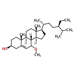 7β-甲氧基豆甾-5-烯-3β-醇 结构式