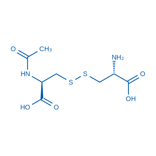 (R)-2-乙酰氨基-3-(((R)-2-氨基-2-羧乙基)二硫烷基)丙酸 结构式
