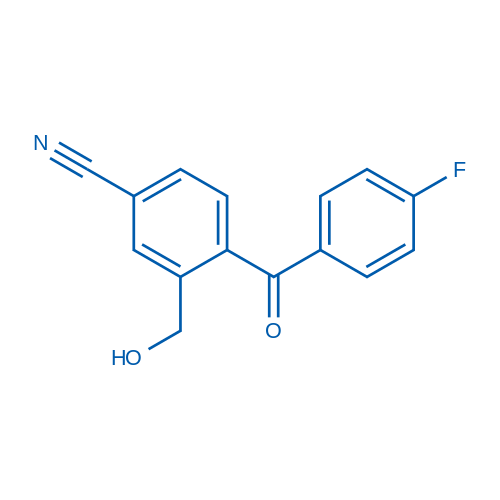 4-(4-氟苯甲酰基)-3-羟甲基苯甲氰 结构式