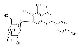 野黄芩素-7-O-葡萄糖苷 结构式