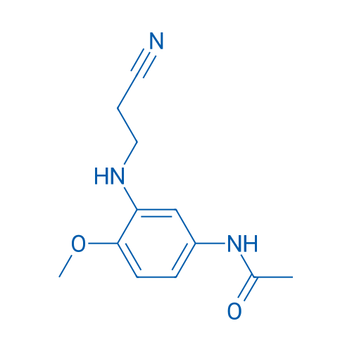 3-(N-氰乙基)氨基-4-甲氧基乙酰苯胺 结构式