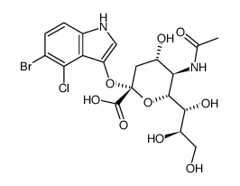 5-溴-4-氯-3-吲哚基α-D-N-乙酰神经氨酸 结构式