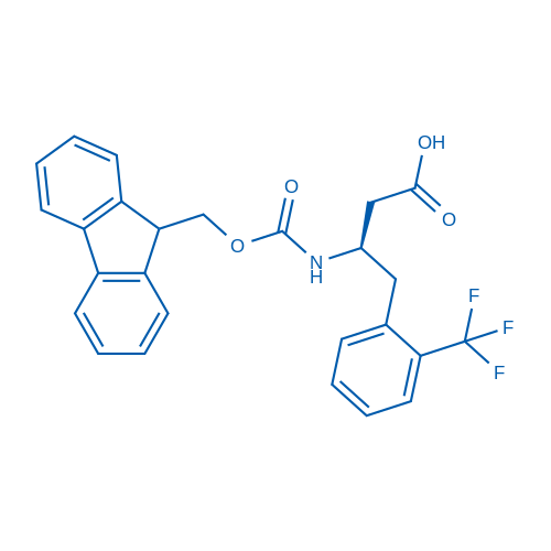 FMOC-(R)-3-氨基-4-(2-三氟甲苯基)丁酸 结构式