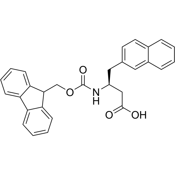 Fmoc-(S)-3-氨基-4-(2-萘基)丁酸 结构式