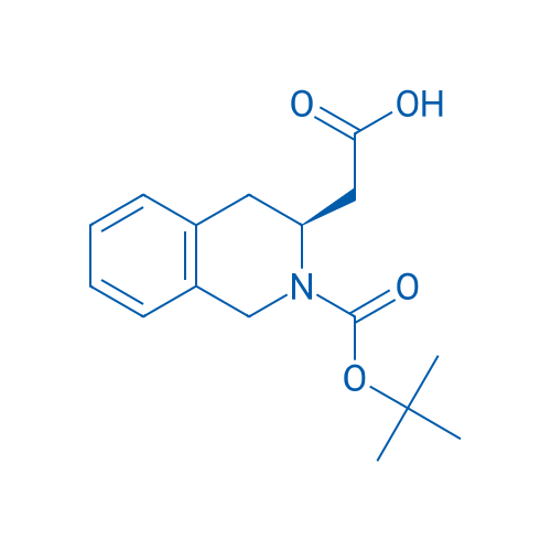 (S)-2-(2-(叔丁氧羰基)-1,2,3,4-四氢异喹啉-3-基)乙酸 结构式