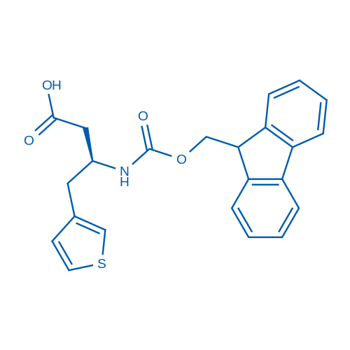 Fmoc-(S)-3-氨基-4-(3-噻吩)-丁酸 结构式