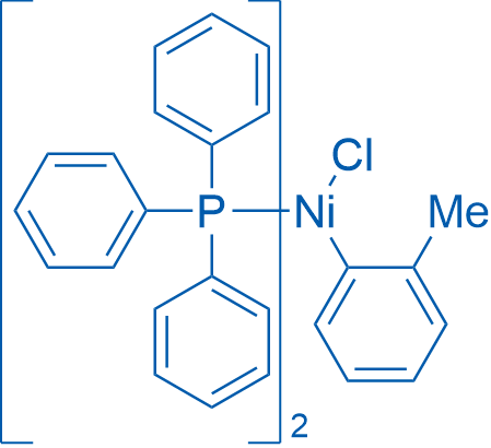 氯(2-甲基苯基)双(三苯基膦)镍(II) 结构式