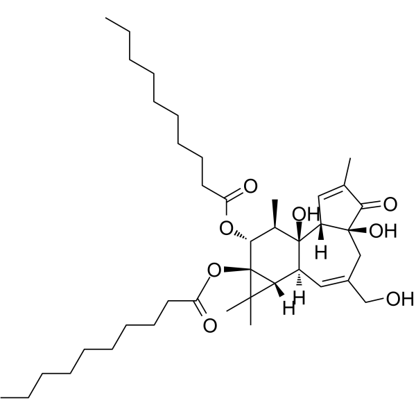 4α-佛波醇-12,13-二癸酸酯 结构式