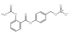 2-(乙酰基氧基)-4-[(硝基氧基)甲基]苯甲酸苯酯 结构式
