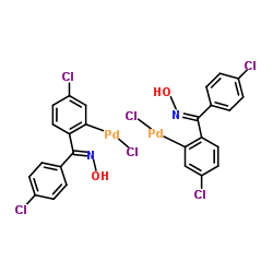二-μ-氯双[5-氯-2-[(4-氯苯基)(肟基)甲基]苯基]钯(II)二聚体 结构式