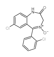 7-氯-2-氧代-5-(2-氯苯基)-1,4-苯并二氮杂卓-4-氧化物 结构式