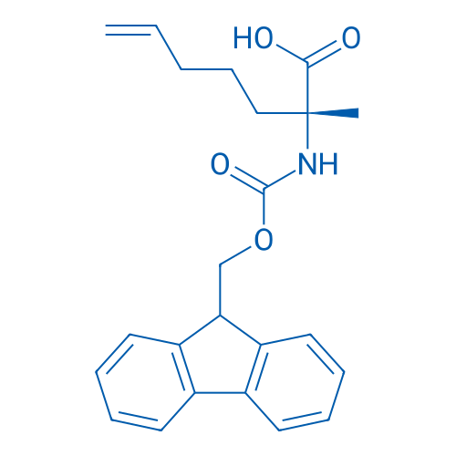 (2R)-2-N-芴甲氧羰基氨基-2-甲基-6-庚烯酸 结构式
