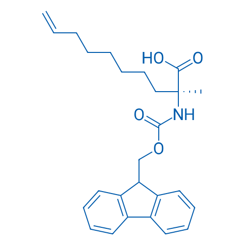 (2S)-2-N-芴甲氧羰基氨基-2-甲基-9-癸烯酸 结构式
