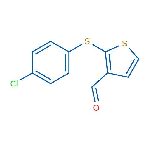 2-[(4-氯苯基)硫代]噻吩-3-甲醛 结构式