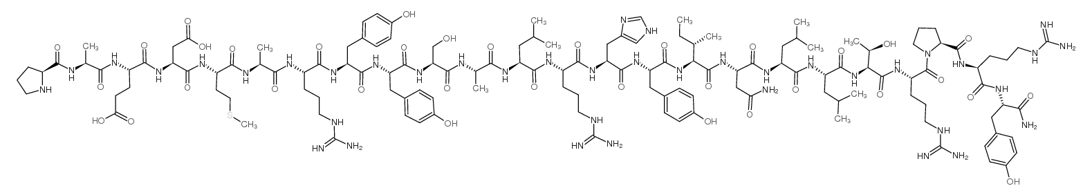 生化试剂H-Pro-Ala-Glu-Asp-Met-Ala-Arg-Tyr-Tyr-Ser-Ala-Leu-Arg-His-Tyr-Ile-Asn-Leu-Leu-Thr-Arg-Pro-Arg-Tyr-NH? 结构式
