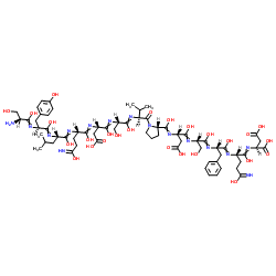 L-丝氨酰-L-酪氨酰-L-亮氨酰-L-谷氨酰胺酰-L-α-天冬氨酰-L-丝氨酰-L-缬氨酰-L-脯氨酰-L-α-天冬氨酰-L-丝氨酰-L-苯丙氨酰-L-谷氨酰胺酰-L-天冬氨酸 结构式
