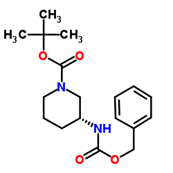 (3R)-3-苄氧羰基氨基哌啶-1-甲酸叔丁酯 结构式
