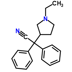 2-(1-乙基吡咯烷-3-基)-2,2-二苯基乙腈 结构式