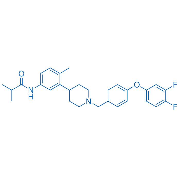 N-(3-(1-(4-(3,4-二氟苯氧基)苄基)哌啶-4-基)-4-甲基苯基)异丁酰胺 结构式