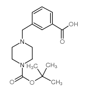 3-(4-叔丁氧基羰酰)哌嗪甲基苯甲酸 结构式