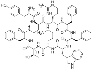 H-Tyr-cyclo(-D-Dab-Arg-Phe-Phe-D-Trp-Lys-Thr-Phe) 结构式