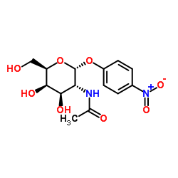 4-硝基苯基 2-乙酰氨基-2-脱氧-alpha-D-吡喃半乳糖苷 结构式