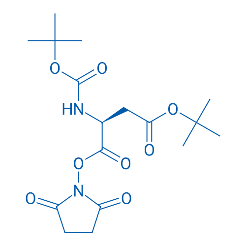 N-叔丁氧羰基-L-天门冬氨酸 4-叔丁酯 1-羟基琥珀酰亚胺酯 结构式