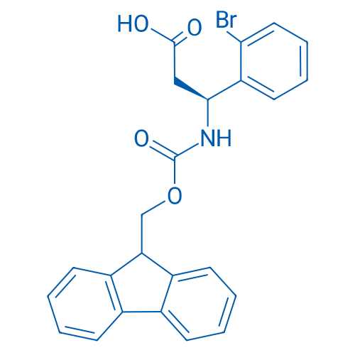 FMOC-(S)-3-氨基-3-(2-溴苯基)-丙酸 结构式