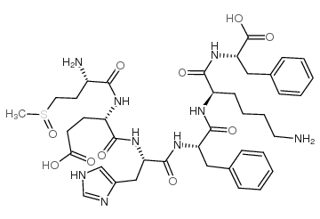 4-(甲基亚磺酰基)-L-2-氨基丁酰-L-α-谷氨酰-L-组氨酰-L-苯丙氨酰-D-赖氨酰-L-苯丙氨酸 结构式