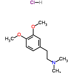 3,4-二甲氧基-N,N-二甲基苯乙胺盐酸盐 结构式