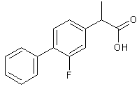 2-氟-α-甲基-4-联苯甲酸 结构式