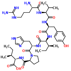 精氨酰-缬氨酰-酪氨酰-异亮氨酰-组氨酰-脯氨酰-异亮氨酸 结构式
