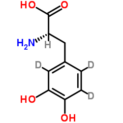3-(3,4-二羟基苯基-2,5,6-d3)-L-丙氨酸 结构式