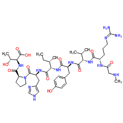 (肌氨酰1,苏氨酰8)-血管紧张素II 结构式