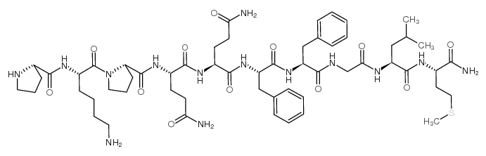 生化试剂H-Pro-Lys-Pro-Gln-Gln-Phe-Phe-Gly-Leu-Met-NH? 结构式