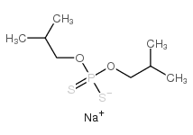 二硫代磷酸-O,O-双(2-甲基丙)酯钠盐 结构式