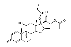 倍氯米松21-乙酸酯17-丙酸酯 结构式