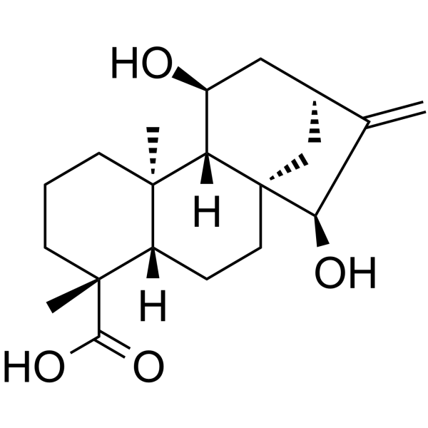 11,15-二羟基-16-贝壳杉烯-19-酸 结构式