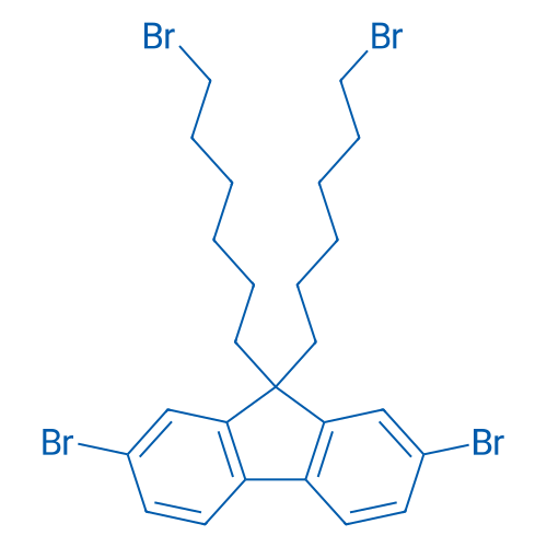 2,7-二溴-9,9-双(6-溴己基)-9H-芴 结构式