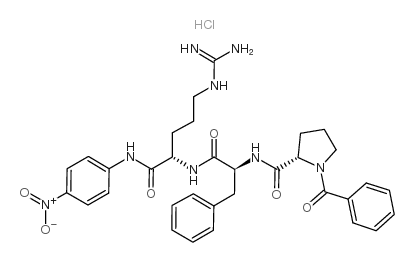 N-苯甲酰基-L-脯氨酰-苯丙氨酰-精氨酰-硝基苯胺盐酸盐 结构式