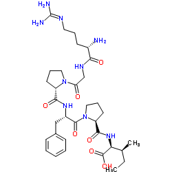 H-精氨酰-甘氨酰-脯氨酰-苯丙氨酰-脯氨酰-异亮氨酸 结构式