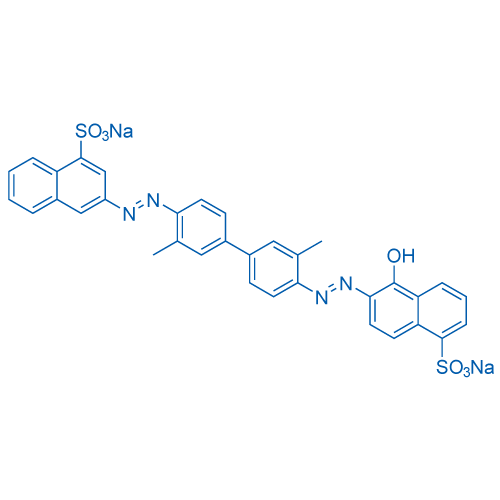 3,3'-((3,3'-二甲基-[1,1'-联苯基]-4,4'-二基)双(二氮烯-2,1-二基))双(4-羟基萘-1-磺酸钠) 结构式