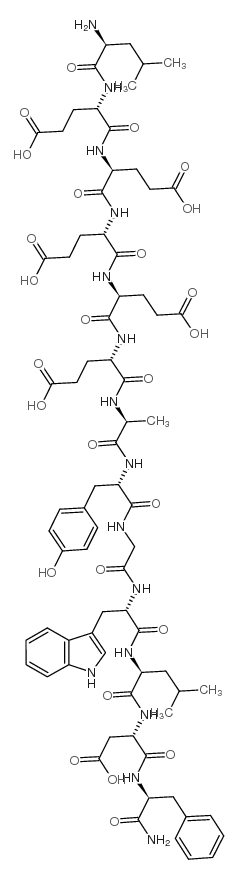 五聚谷氨酸-亮氨酰-丙氨酰-酪氨酰-甘氨酰-色氨酰-甲硫氨酰-天冬氨酰-苯丙氨酰胺 结构式